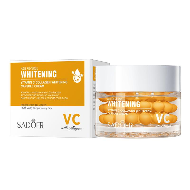 Vitamin C Collagen Capsule Cream Moisturizing Hydrating Face Cream Nourishing Skin Care Facial Cream 60g 60g