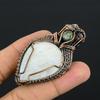 Selenite & Rainbow Moonstone Jewelry, Handmade Gemstone Pendant, 999 Copper Wire Wrapped Pendant Antique Jewelry, For Engagement Gift