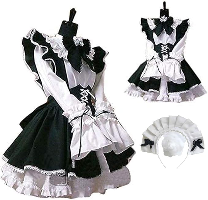 Maid Cosplay Set Costume, 3-Piece (Men's XL)