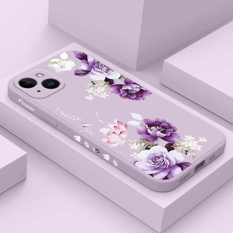 Beautiful Peony Phone Case For iPhone 16 15 14 13 12 11 X XR XS Plus Pro Max Mini Silicone Cover