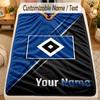 Flannel BlanketHamburger SV Custom Name Text Personalized Soft Warm Throw Blanket Home Decor Gift