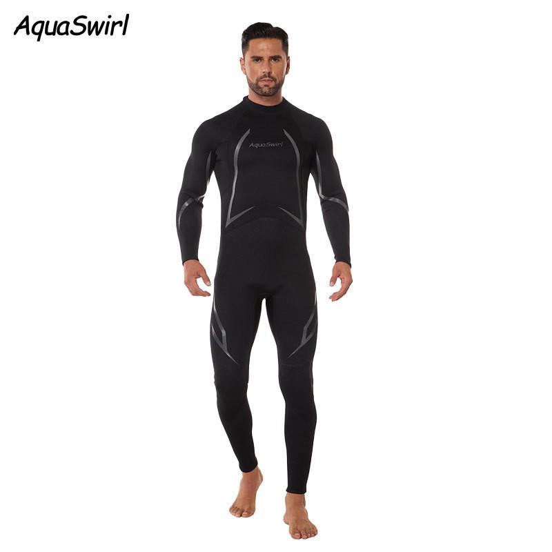 3mm Diving Suit Men s One-piece Long-sleeved Surfing Long Cold-proof Snorkeling Swimsuit Women s M