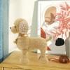 Beaded Canine Resin Sculpture for Home Office Decor
