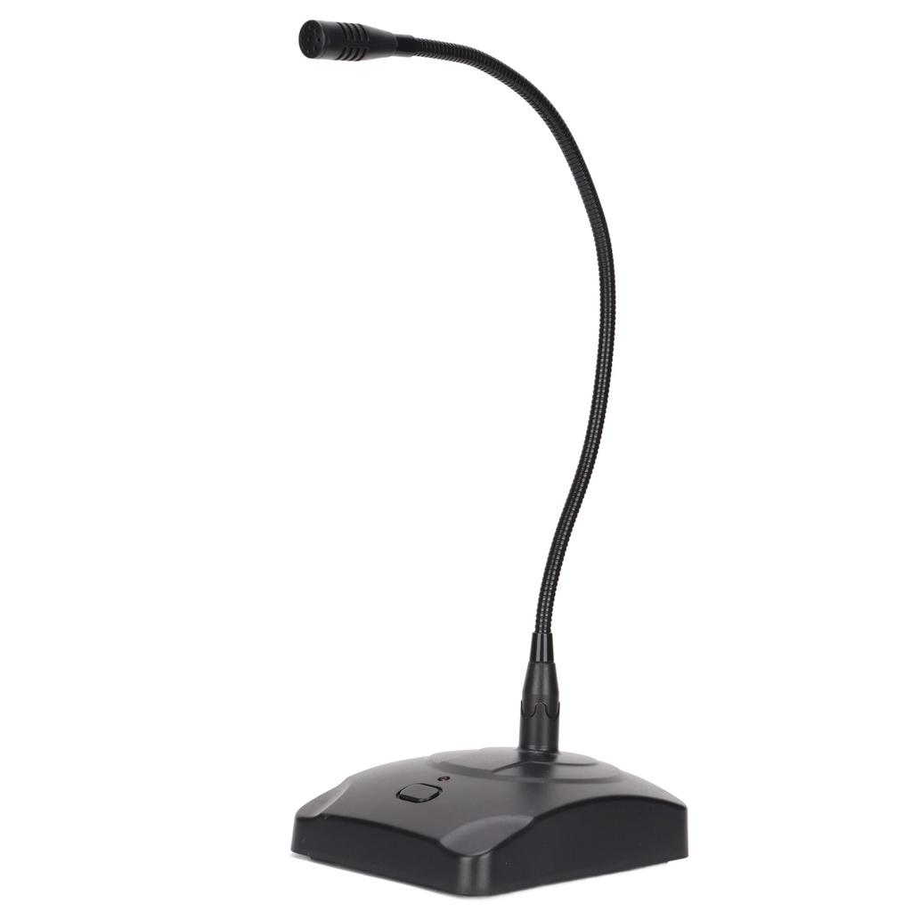Gooseneck Wired Microphone Adjustable Black Desk Meeting Microphone with XLR to 6.35mm Cable for