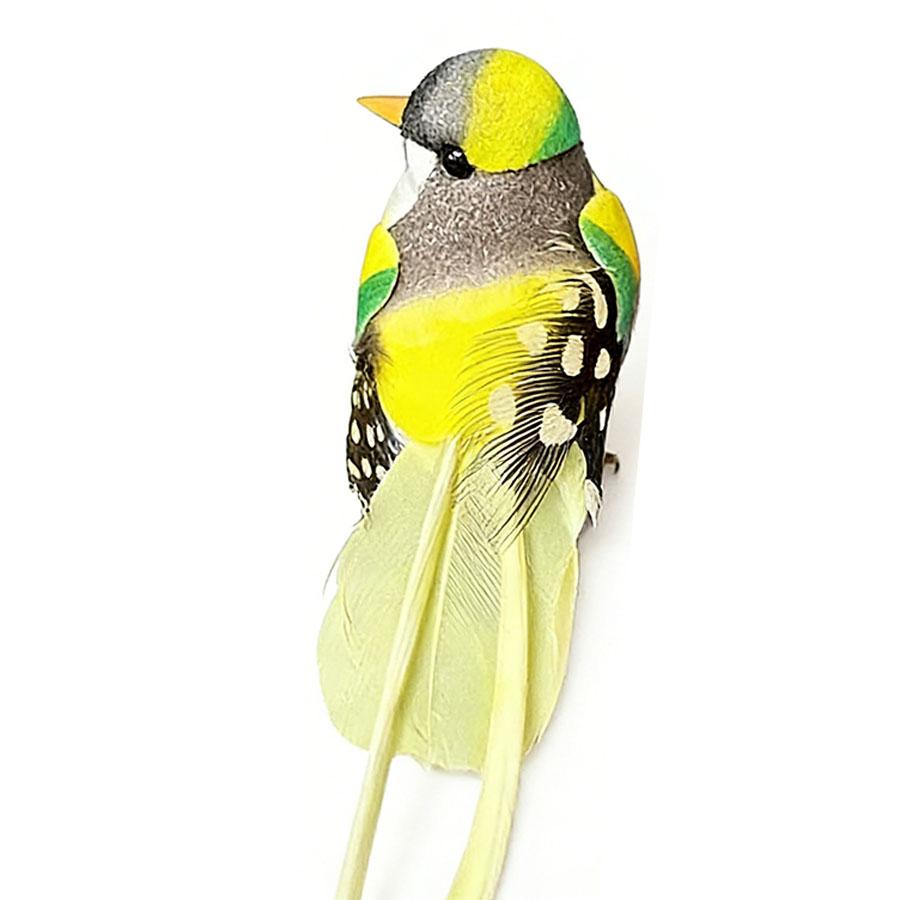 Artificial Feather Bird & Long-Tailed Silk Bird Ornament, Handicraft for Indoor Outdoor Garden Home Decoration