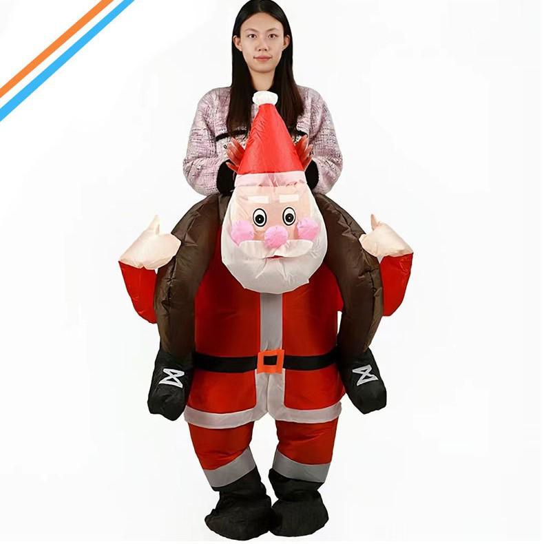 Reindeer & Gingerbread Man Inflatable Santa Costume for Christmas Party Stage Props