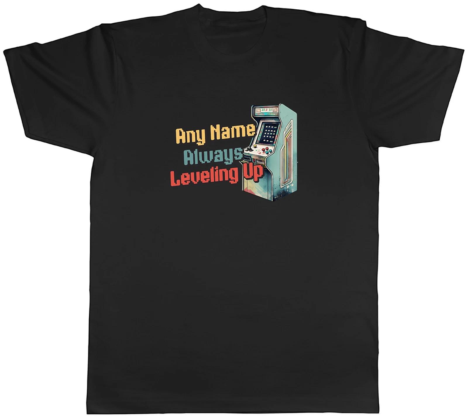 Personalised Always Leveling Up Gaming Gamer Mens T-Shirt Tee Gift Top XL