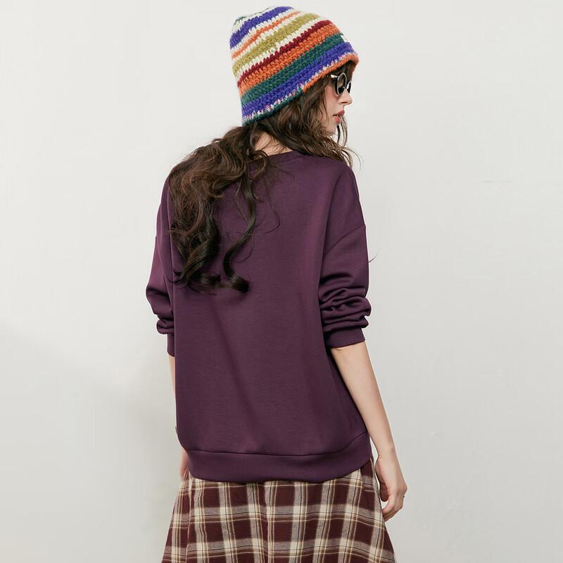 Bailuyu Women's Colorblock Print Loose Sweatshirt