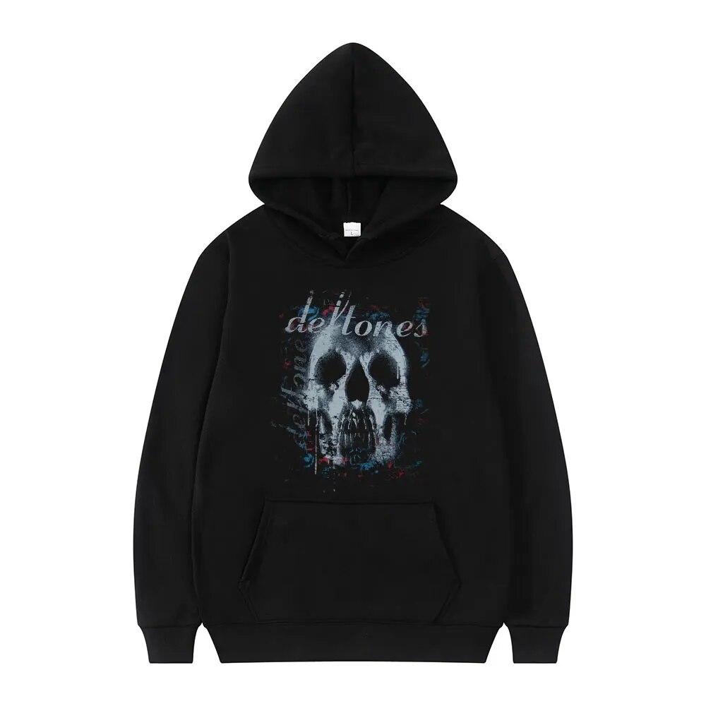 Mote Punk Metal Rock Band Deftones Hettegenser Blomster Burst Print Sweatshirt Unisex kvinner Vintage Casual Pullover Streetwear Par