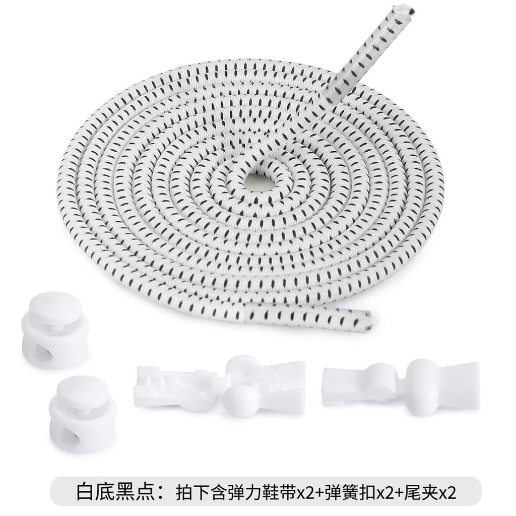 Adult Colored Elastic Band Round Spring Buckle With Elastic Free-tie Lazy Shoelaces