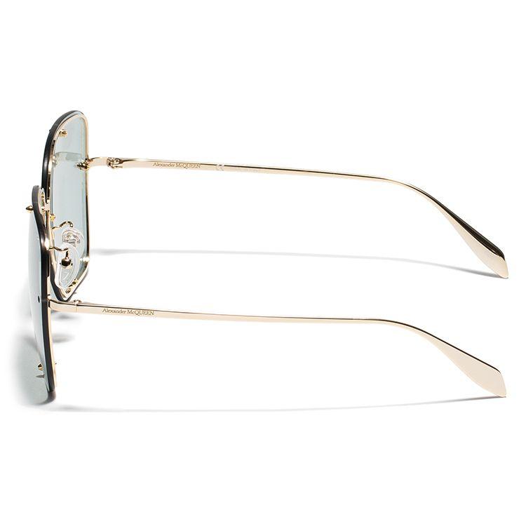 Alexander Mcqueen Nieten Square Gradient Grün Linse Punk Kultur Sonnenbrille Damen Sonnenbrille AM0364S-004-63