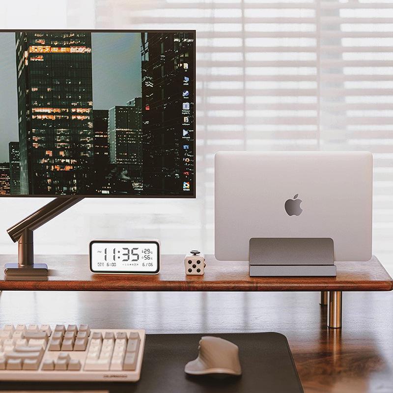 3-in-1 Aluminum Vertical Stand for Laptop, Tablet, and Phone Storage