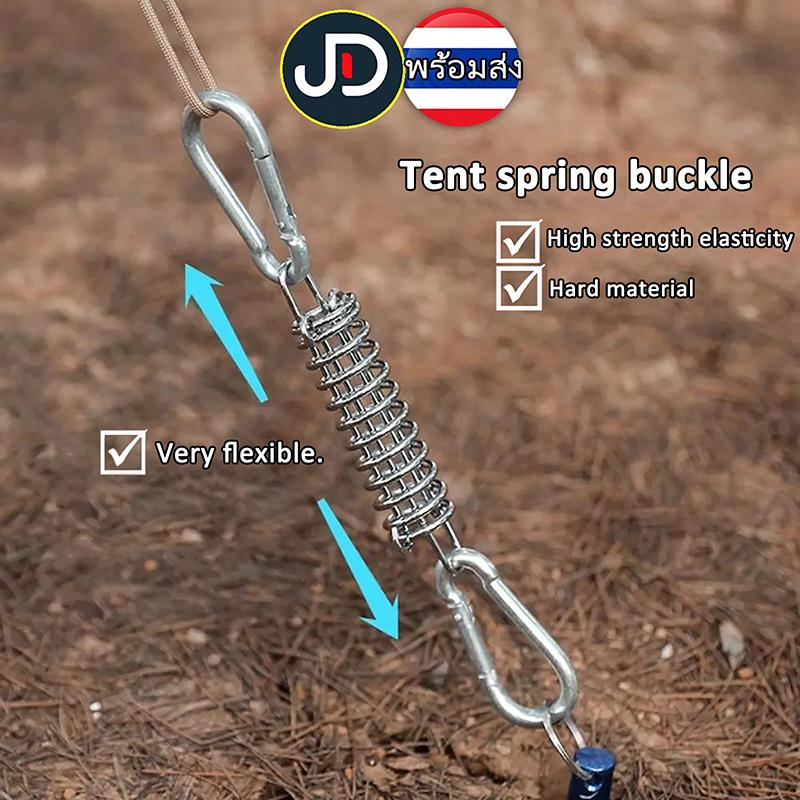 Portable Stainless Steel Tent Tension Spring Buckle Canopy Awning Rope Tensioner