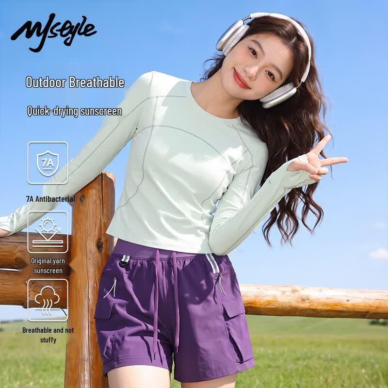 MJ STYLE Women's Sun Protection Quick-Dry Long-Sleeve Sports Top