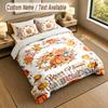 Autumn Harvest Theme Personalized 3Pcs Bedding Set Custom Text & Name 1 Sheet 2 Pillowcases Household Bedding 1pc