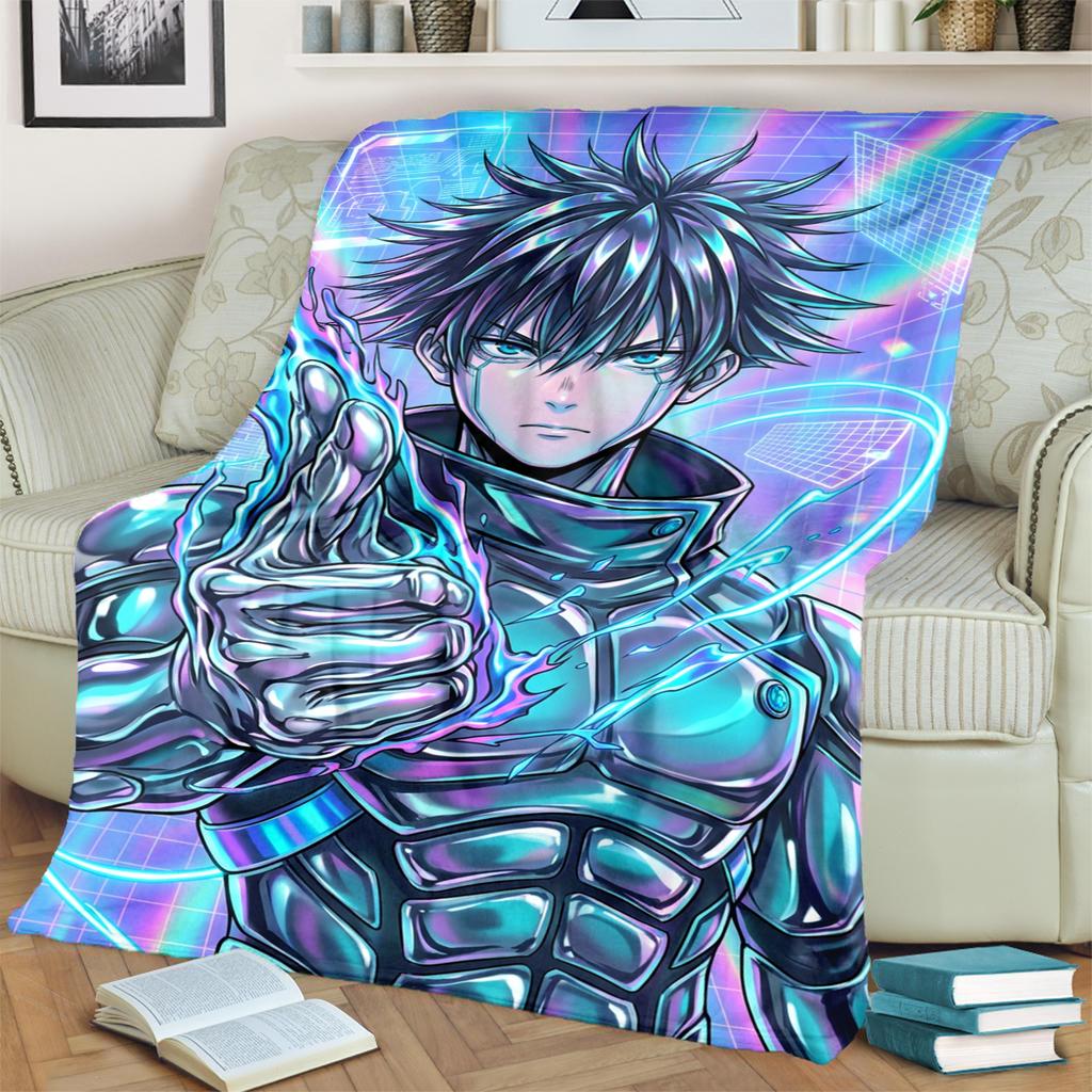 Warm Cozy Jujutsu Kaisen Print Blanket Flannel for Bedrooms, Sofas, Beds, Chairs, Picnics, Travel