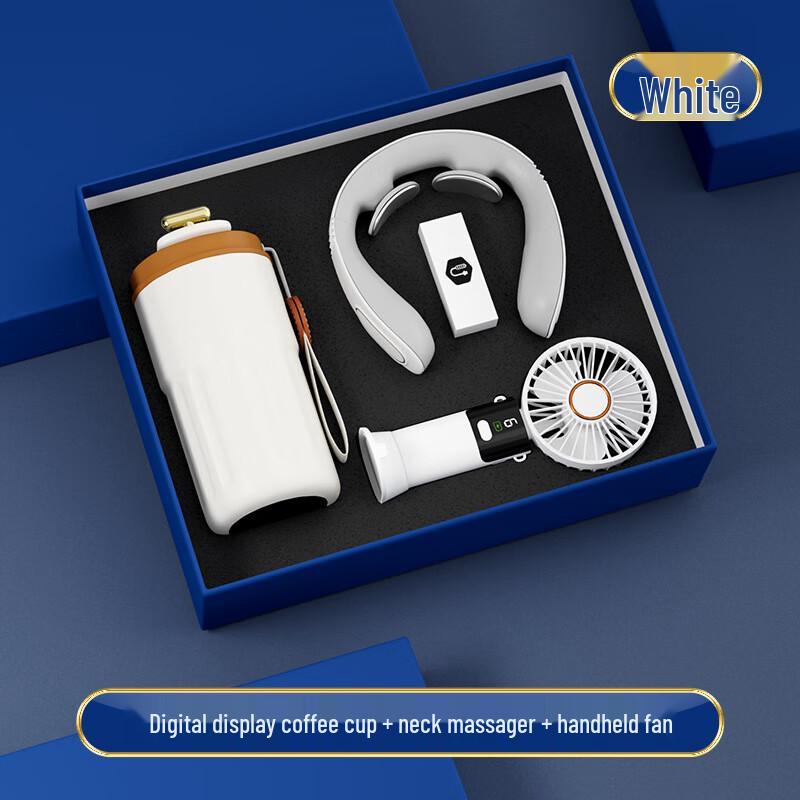 Jun Shiqi Coffee Cup, Neck Massager & Fan Gift Set Coffee Cup + Neck Massager + Fan