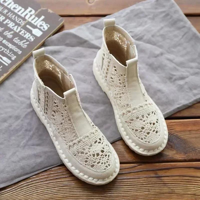 Women Summer Shoes Breathable Mesh Boots Lace Walking Shallow 2025 New Solid Non Slip Casual Shoes 35-40 Vulcanize Shoes
