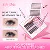 Kit Gene False 3D Volum Life Girls – Gene Cluster Pufoase și Naturale, Extensii Individuale DIY, Set cu Aplicator Adeziv cu Topire la Cald
