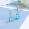 Romantic Fashion Zircon Square Earrings In Blue - European & American Style