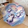 1pc Cute Penguins Heart Sky Umbrella with Plastic Handle,Suitable for All Seasons Home Travel Outdoor UmbrellaDD026