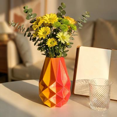 Vaso da Fiori Boho Stampato in 3D Forma Geometrica Vaso Decorativo Moderno Minimalista per Soggiorno Ingresso Tavolino Arredamento per la Casa
