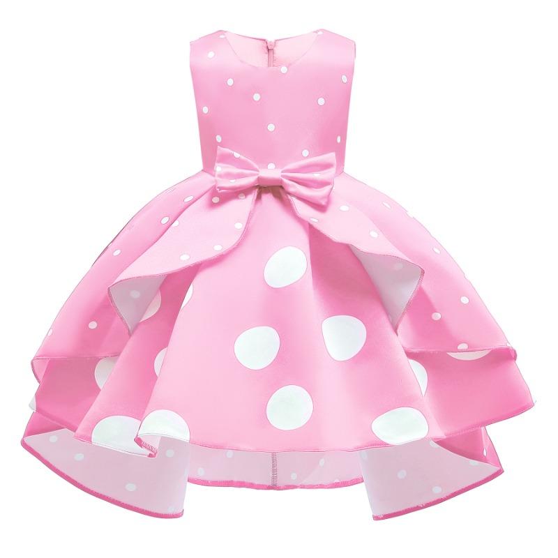 Ärmelloses Polka-Dot Prinzessinnen-Partykleid für kleine Mädchen, formelles Weihnachts-Kleid für Kinder