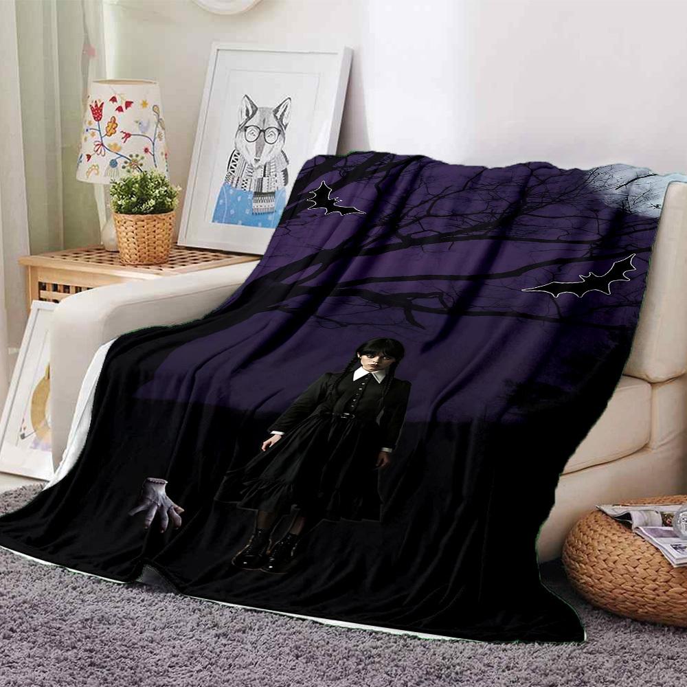 

1pc nightmare ___________ addams Soft Flannel All-Season Throw for Home, Office, Outdoor UseDurable Comfort 100597 80cmx120cm(31inx47in)