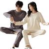 Women's Cute Cartoon Couple's Pajamas Set - Spring/Autumn Long Sleeve Round Neck Pure Cotton Home Wear