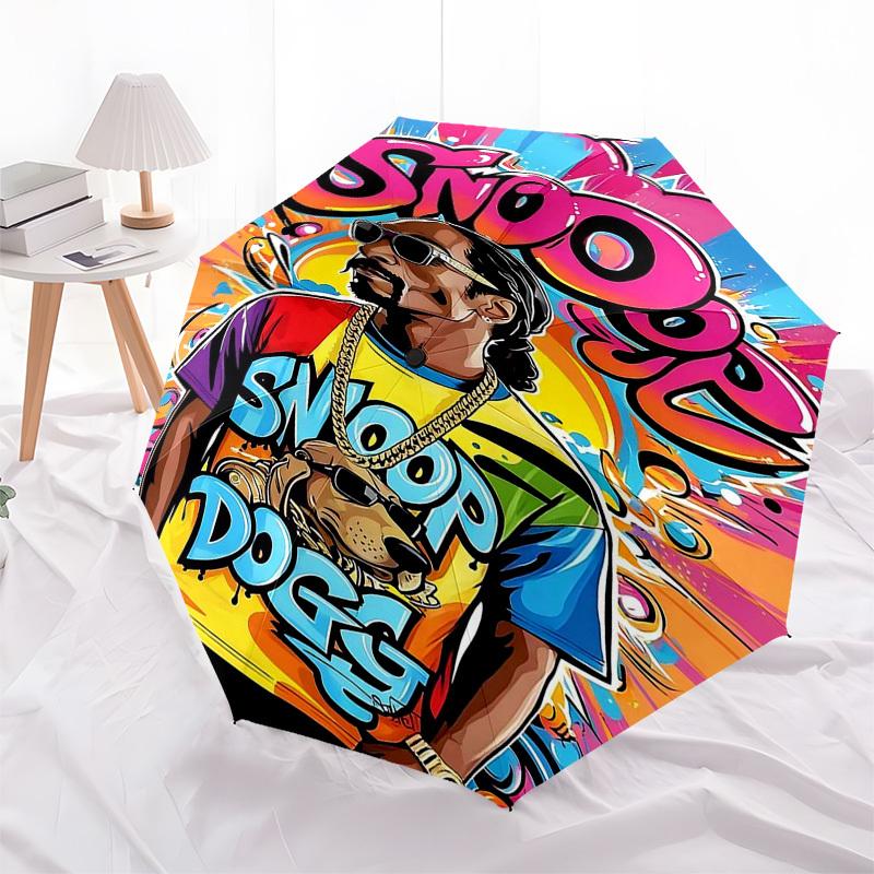 1pc Snoop Dogg Automatic Open, Windproof, Compact Travel Umbrella, Gift for Birthday, Christmas, Business 93044