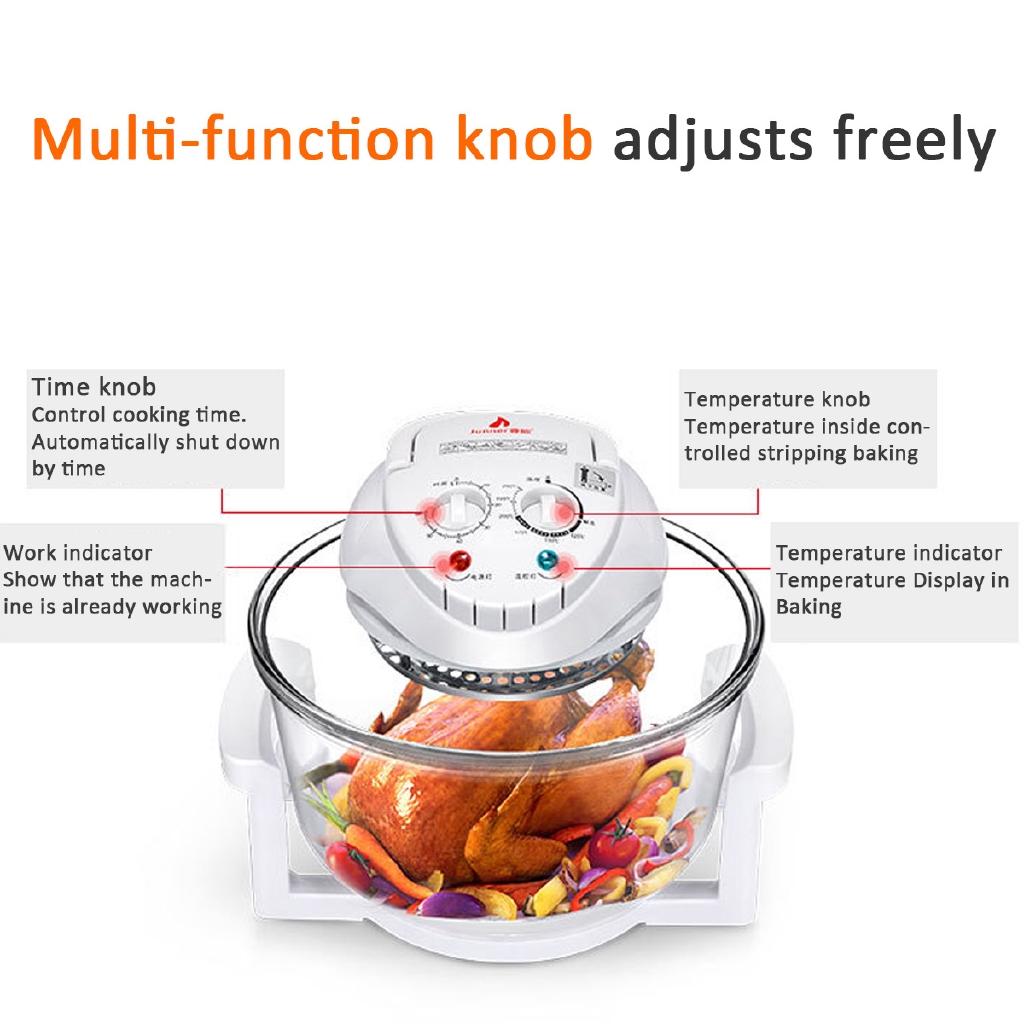 110V-240V Conventional Infrared Oven Roaster Air Fryer Turbo Electric Cooker Multifunction BBQ Bake Cook 12L 1300W