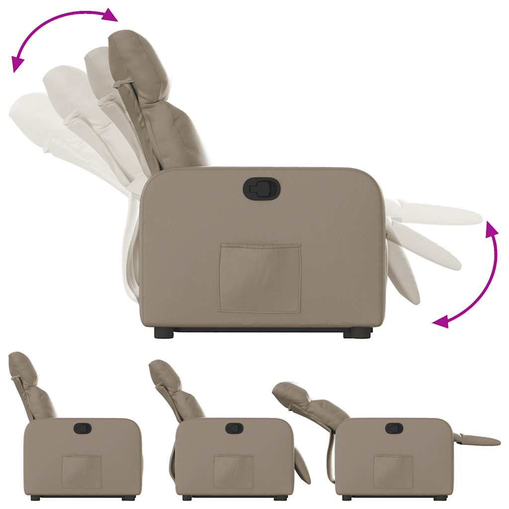Recliner with Rising Function Cappuccino Brown Artificial Leather