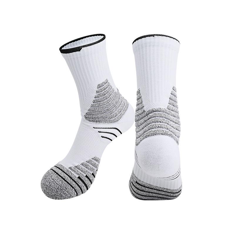 Summer Elite Basketball Socks Men'S Actual Combat Non-Slip Cycling Socks Thick Wear-Resistant Towel Bottom Medium Tube Professional Sports Socks