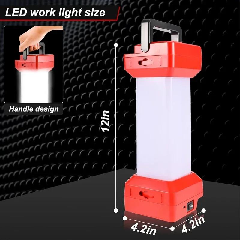 Handheld Work Light Camping Lights For Dewalt For Milwaukee 18V 20V Battery With USB Port Night For Night Work Fishing Camping