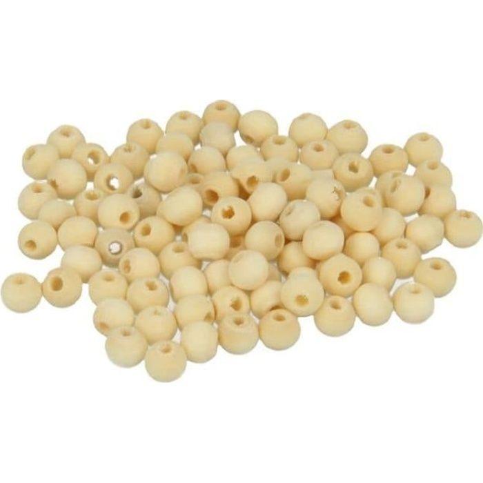 Perles en bois - ARTEMIO - Marron - 5,5mm - 260 pièces - Bijoux personnalisés