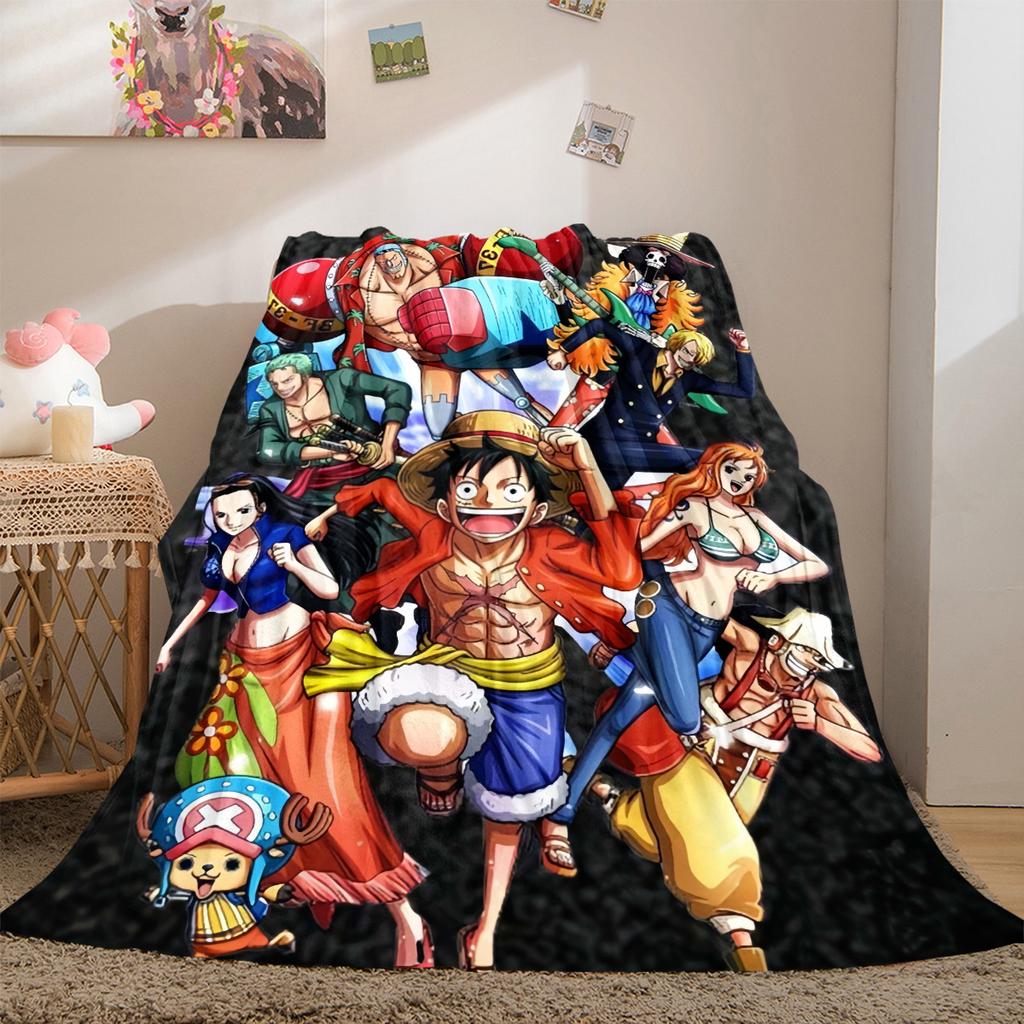 Anime One Piece Luxury Flannel Lightweight Blanket Home Decor Sofa Bed Travel Cover Family Gift LXR131