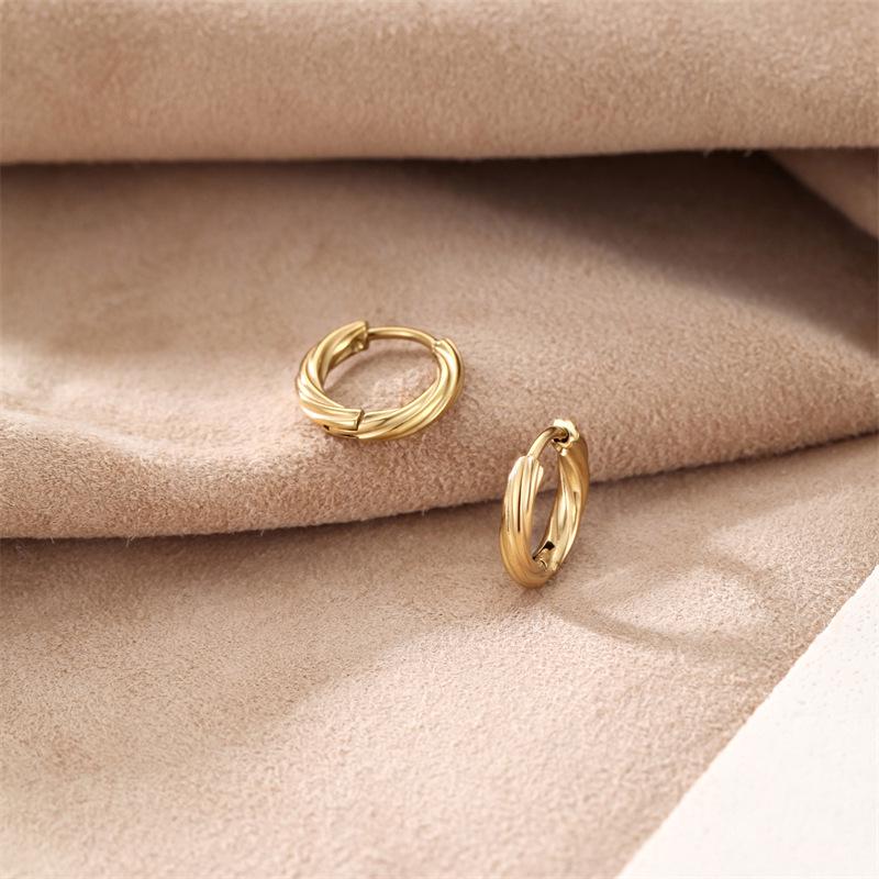 INS Spiral Twisted Stainless Steel Ear Cuff Earrings - Creative Design for Women