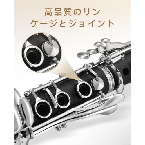 Eastar ECL-300 Black Boehm Clarinet, Nickel-Plated, Key of B, ABS Resin Body, with Care Instructions, Beginner's Specifications, Perfect for School Op