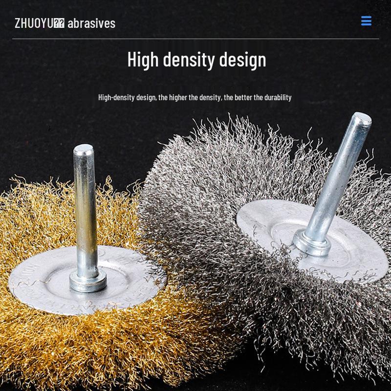 Stainless Steel Wire Brush for Rust Removal, Grinding, and Polishing – T-Type with 6mm Handle for Metal, Wood, and Root Carving Applications.