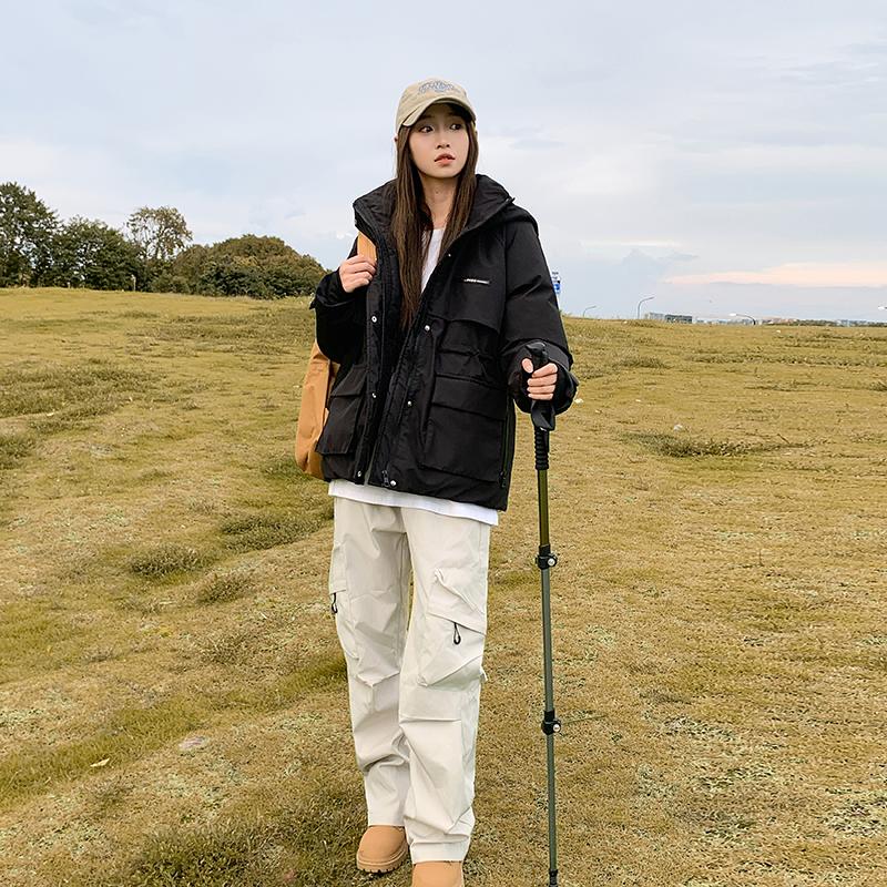 Automne Hiver Épaissir Chaud Parka Femmes Décontracté Doux Couleur Unie Grande Poche Lâche Manteau À Capuche Vestes Vêtements D'extérieur