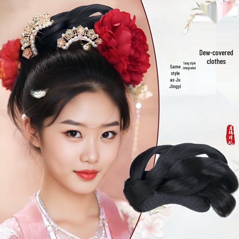 Hanfu Lazy Bun Wig - Ju Jingyi Inspired Tang Dynasty Hair Accessory