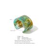 Eetit Large Acetic Acid Acrylic Wide Open Cuff Bracelet Bangle Waterproof 2025 Statement Wrist Jewelry Gray Green Accessories