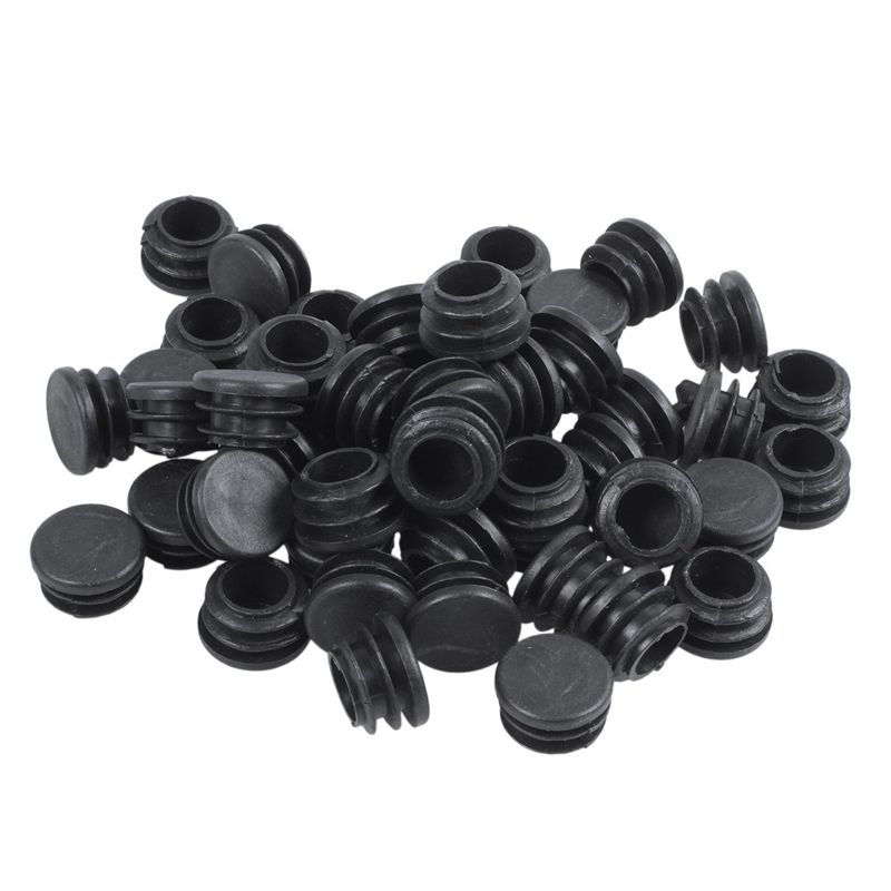 

ABUL-Plastic Round Cap Chair Table Legs Ribbed Tube Insert 22Mm Dia 200 Pcs чорний