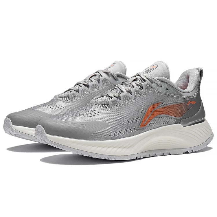 Li Ning Yue Ying Element Cushioning Low Top Running Shoes Men Sneakers Micro-Crystal-Gray ARHS007-3