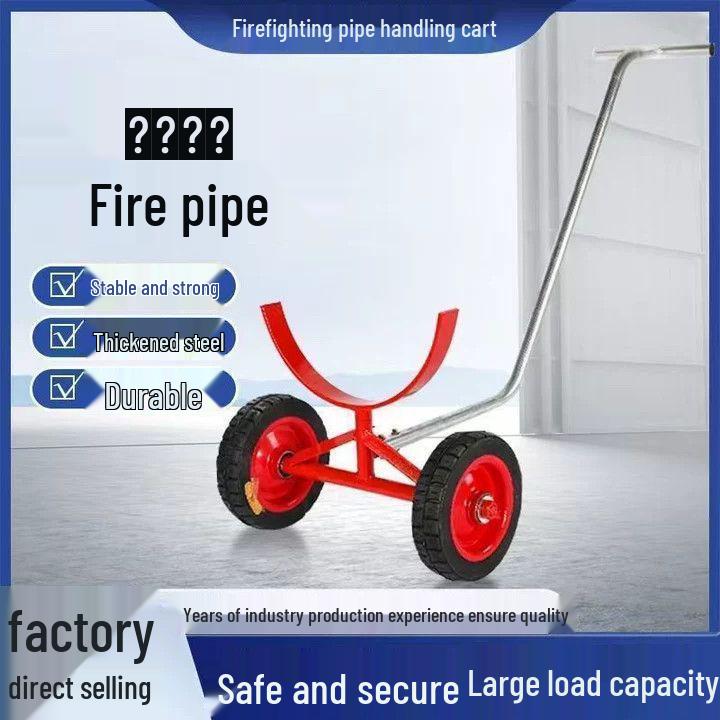 Firefighting Pipeline Handcart: Multifunctional Steel Trailer for Pipe Transport At Construction Sites