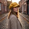 Stylish Fall Peaked Cap Women Newsboy Hat, Winter Warm Pageboy Beret Cap, Wool Vintage Hat Baker Cabbie for Winter, Casual Street Style Retro
