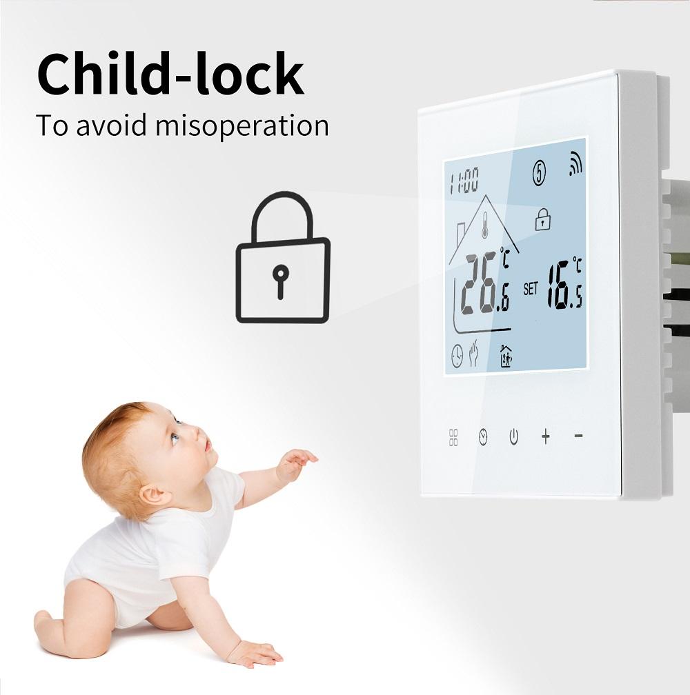 M4A Tuya Smart Thermostat Wifi Optional for Water & Electric Floor Heating Voice Control with Alexa Google Home & Touch Display