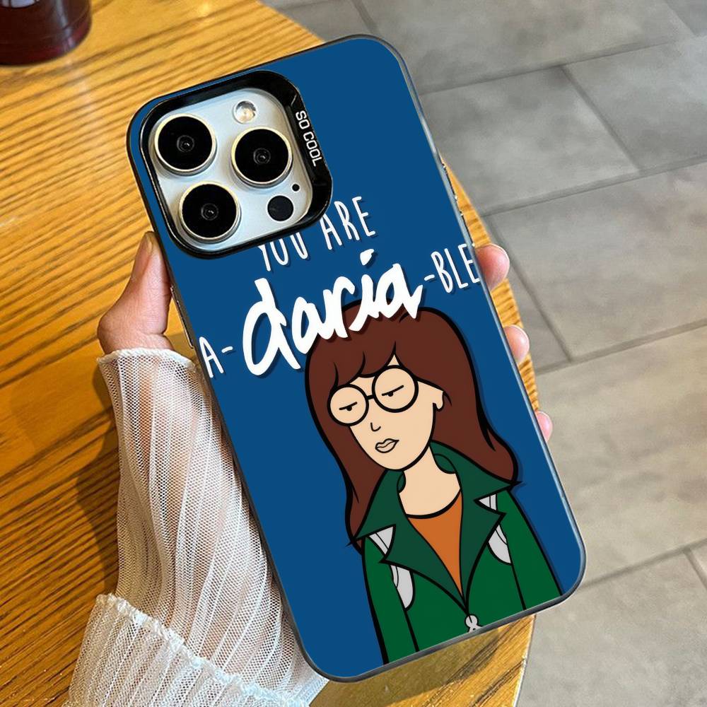 D-Diarrhea Cartoon D-DariaS Phone Case For iPhone 16 17 15 14 12 13 Pro Max Black Candy Matte Shockproof Cover