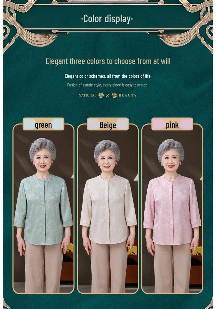 Spring Fashion National Style Shirt for Middle-Aged & Senior Women