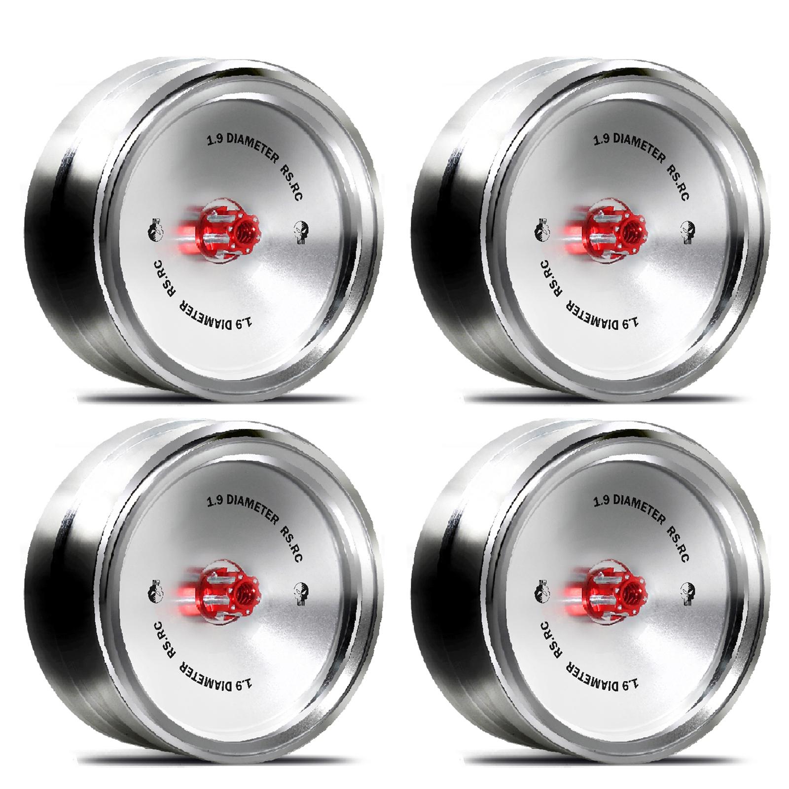 

4 шт. ступица обода колеса 1,9 дюйма металлическая сменная ступица для осевого SCX10 TRX-4 имитатор подъема автомобиля -2 серебряный